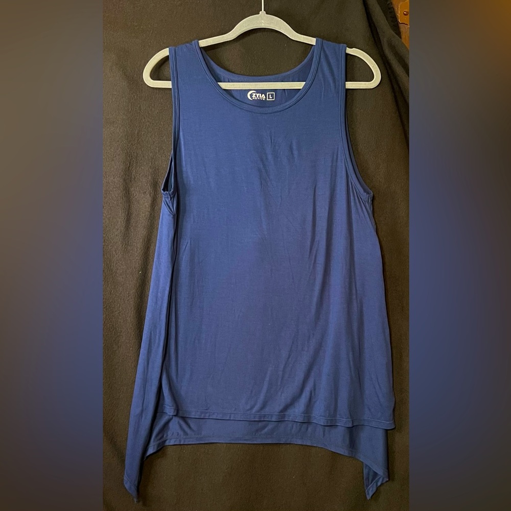 Zyia Navy Long Finesse Slit Tank (Sz Lg)